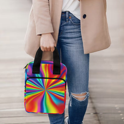 Rainbow Psychedelic Print Bible Tote Bag