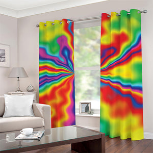 Rainbow Psychedelic Print Blackout Grommet Curtains