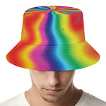 Rainbow Psychedelic Print Bucket Hat