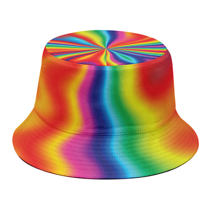 Rainbow Psychedelic Print Bucket Hat