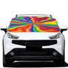 Rainbow Psychedelic Print Car Windshield Snow Cover