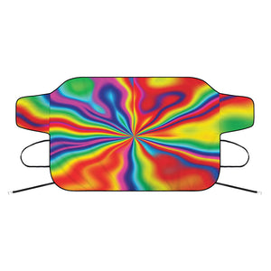 Rainbow Psychedelic Print Car Windshield Snow Cover