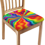 Rainbow Psychedelic Print Chair Cushion Cover