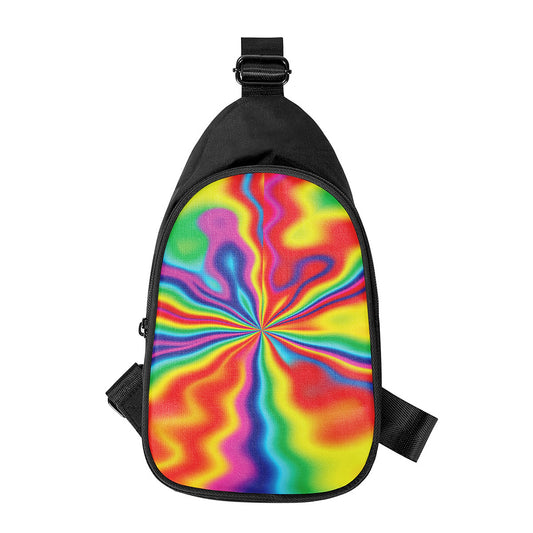 Rainbow Psychedelic Print Chest Bag