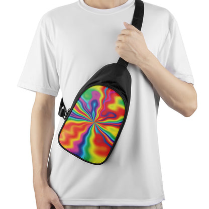 Rainbow Psychedelic Print Chest Bag