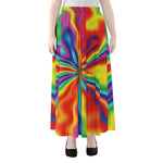 Rainbow Psychedelic Print Chiffon Maxi Skirt