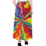 Rainbow Psychedelic Print Chiffon Maxi Skirt