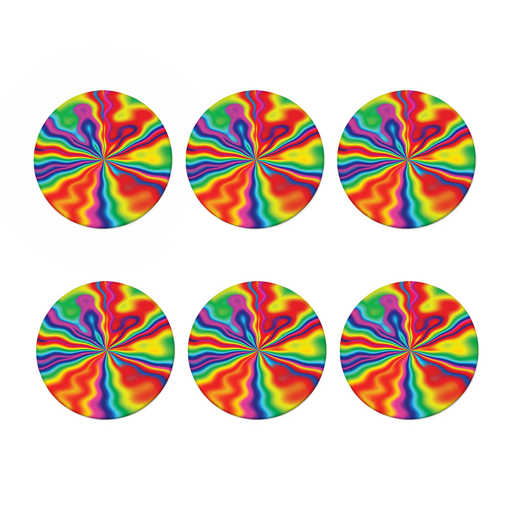 Rainbow Psychedelic Print Coaster Set