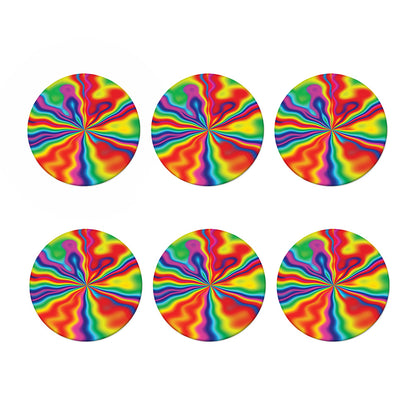 Rainbow Psychedelic Print Coaster Set