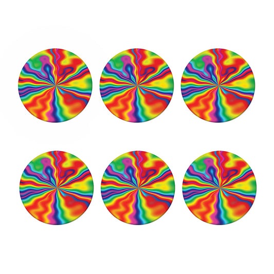 Rainbow Psychedelic Print Coaster Set