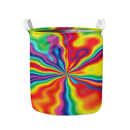 Rainbow Psychedelic Print Collapsible Laundry Basket