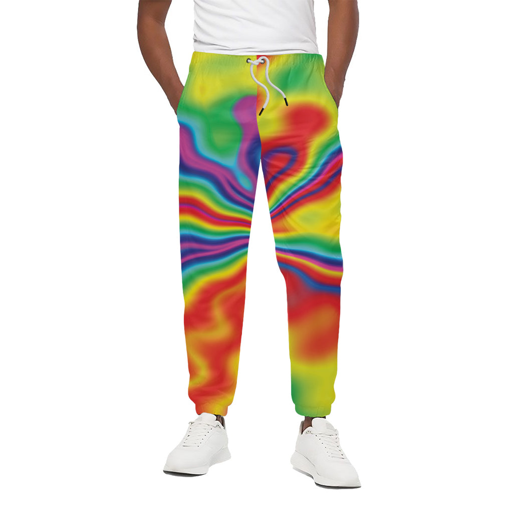 Rainbow Psychedelic Print Cotton Pants