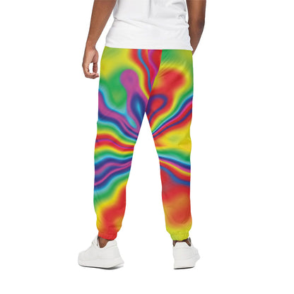 Rainbow Psychedelic Print Cotton Pants