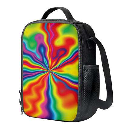 Rainbow Psychedelic Print Crossbody Lunch Bag