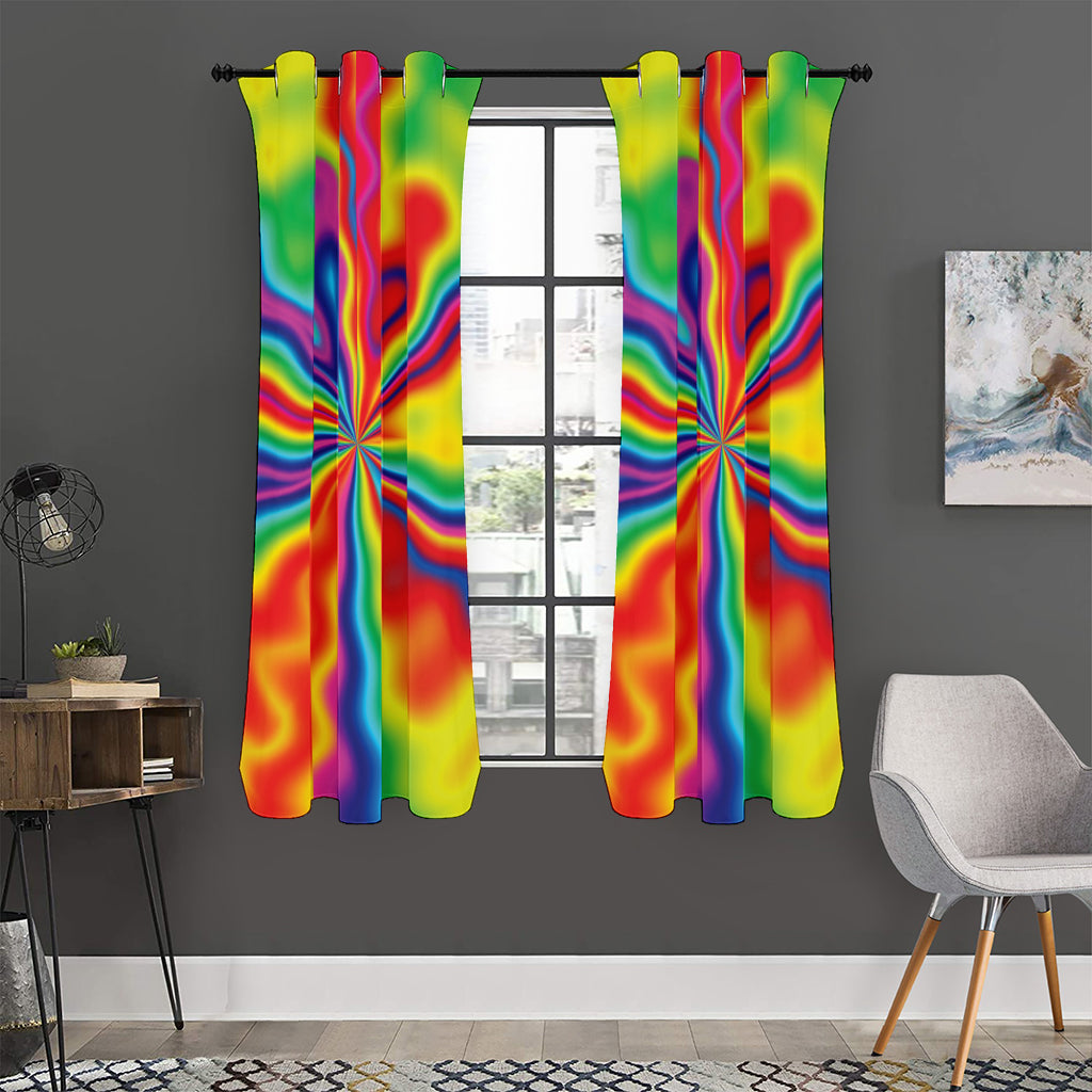 Rainbow Psychedelic Print Curtain