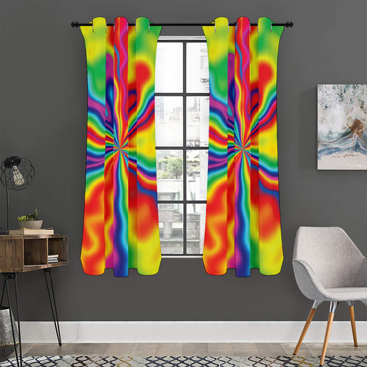 Rainbow Psychedelic Print Curtain