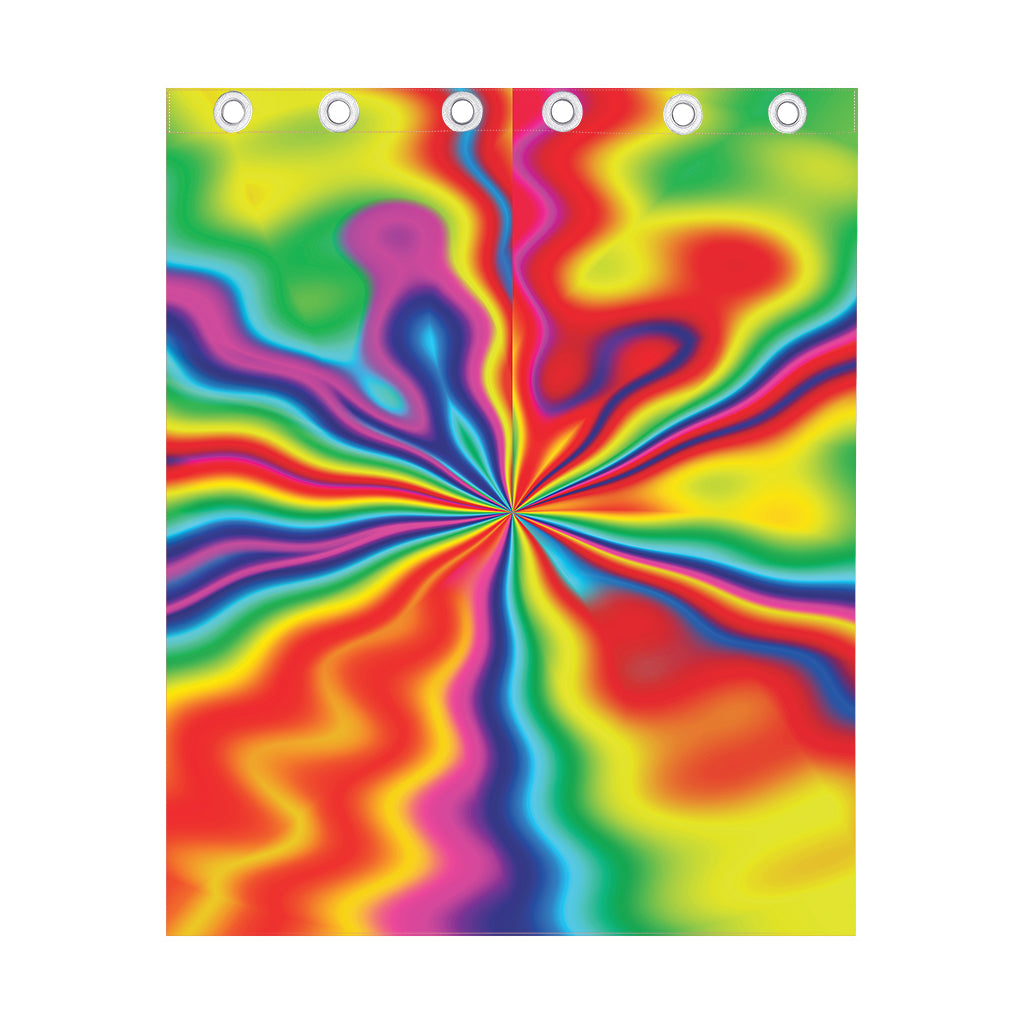 Rainbow Psychedelic Print Curtain
