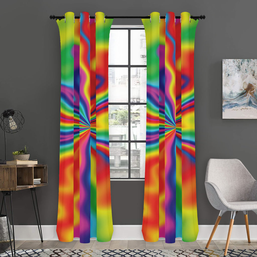 Rainbow Psychedelic Print Curtain