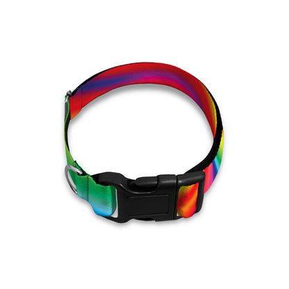 Rainbow Psychedelic Print Dog Collar