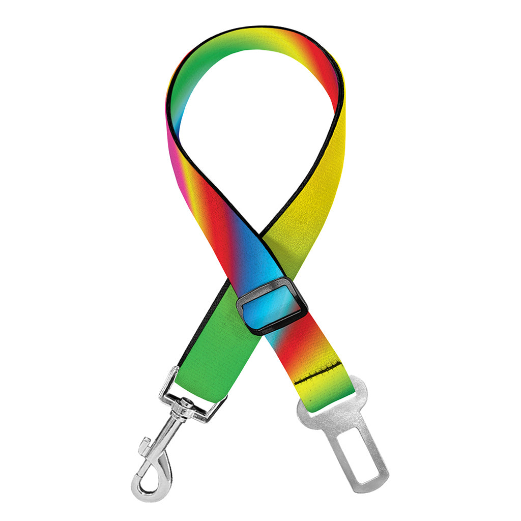 Rainbow Psychedelic Print Dog Seat Belt