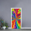 Rainbow Psychedelic Print Door Sticker