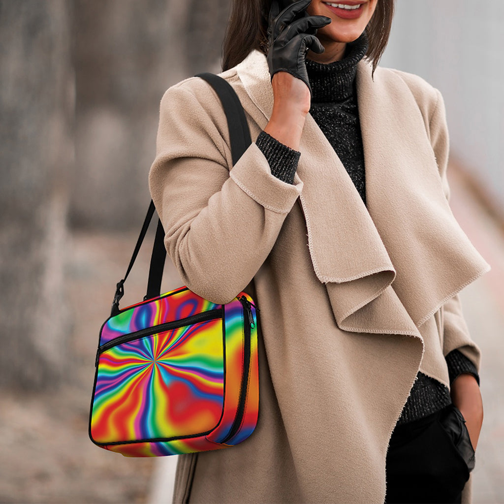 Rainbow Psychedelic Print Double Strap Bible Bag
