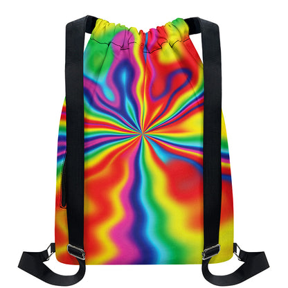 Rainbow Psychedelic Print Drawstring Backpack