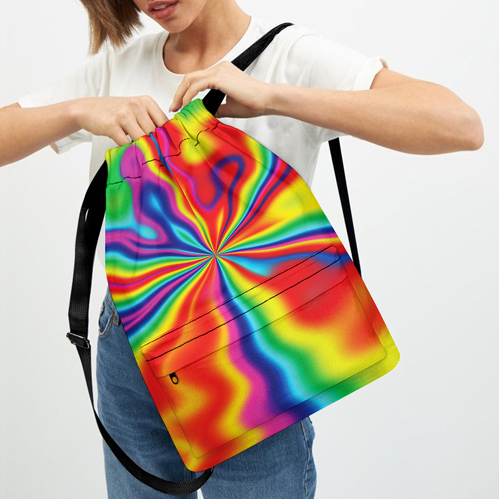 Rainbow Psychedelic Print Drawstring Backpack