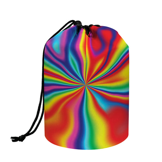 Rainbow Psychedelic Print Drawstring Makeup Bag