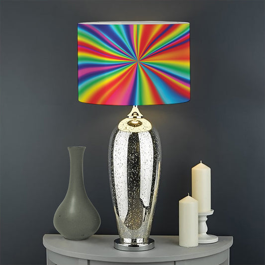 Rainbow Psychedelic Print Drum Lamp Shade