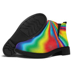 Rainbow Psychedelic Print Flat Ankle Boots