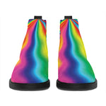 Rainbow Psychedelic Print Flat Ankle Boots