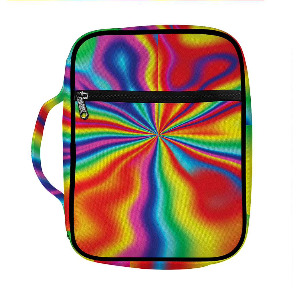 Rainbow Psychedelic Print Front Pocket Bible Bag