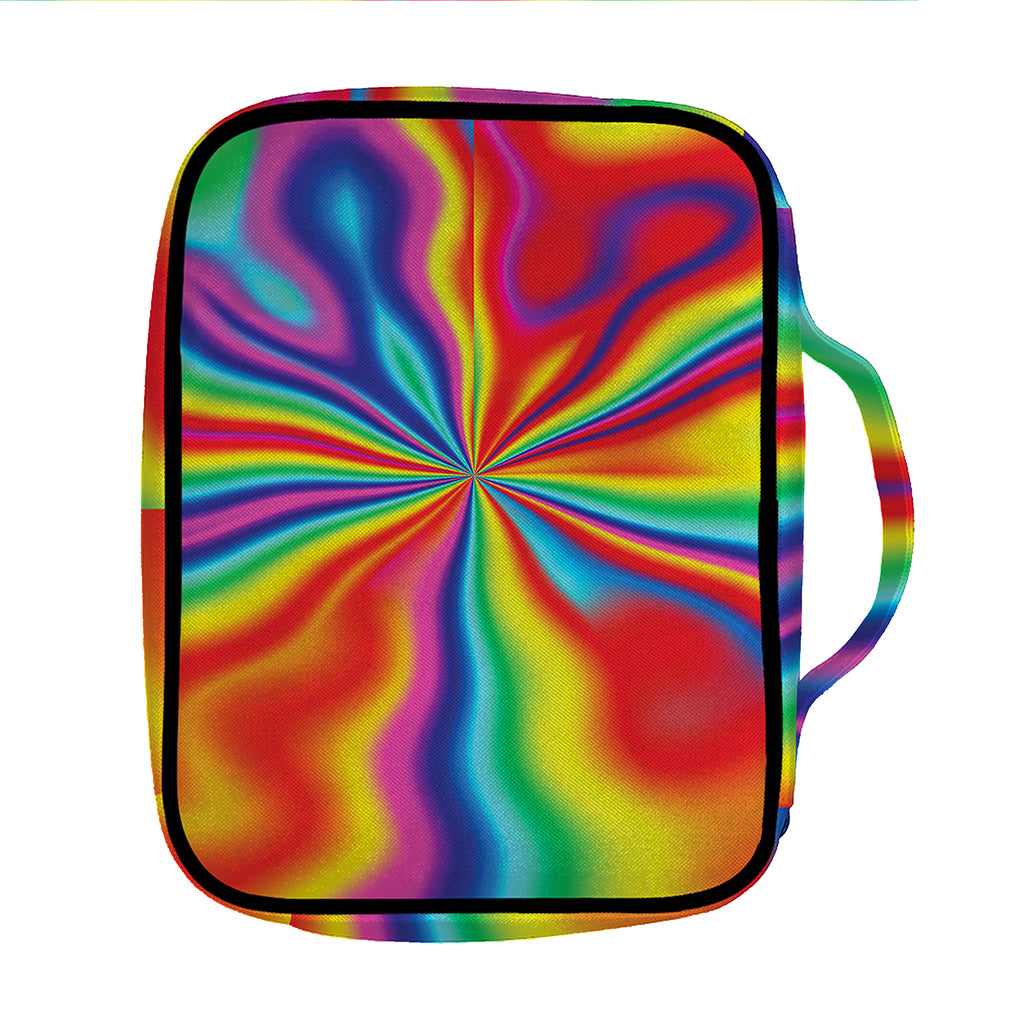 Rainbow Psychedelic Print Front Pocket Bible Bag