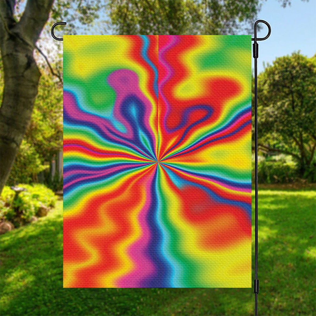 Rainbow Psychedelic Print Garden Flag