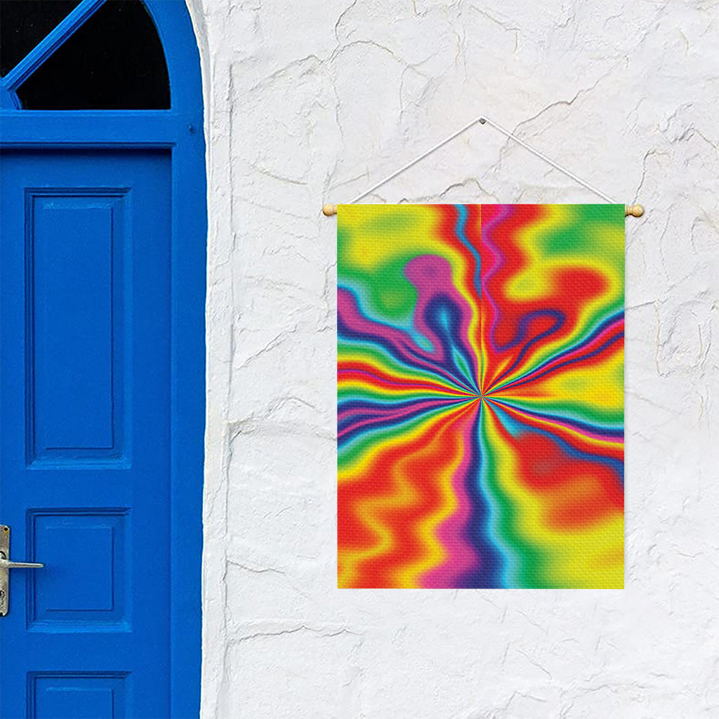 Rainbow Psychedelic Print Garden Flag