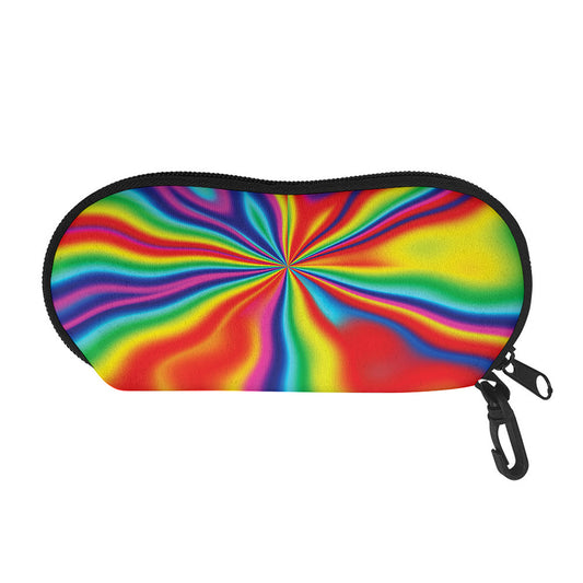 Rainbow Psychedelic Print Glasses Case