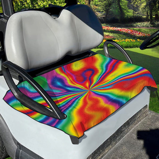 Rainbow Psychedelic Print Golf Cart Seat Cover
