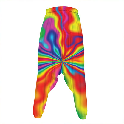 Rainbow Psychedelic Print Hammer Pants