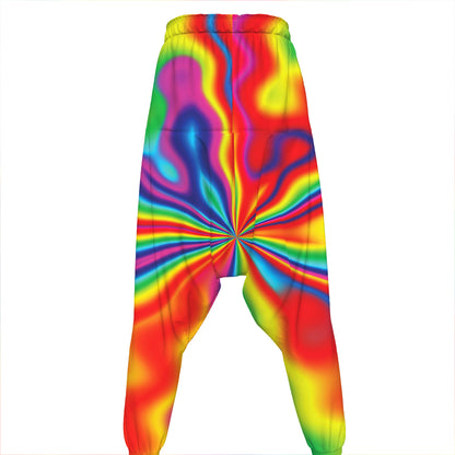 Rainbow Psychedelic Print Hammer Pants