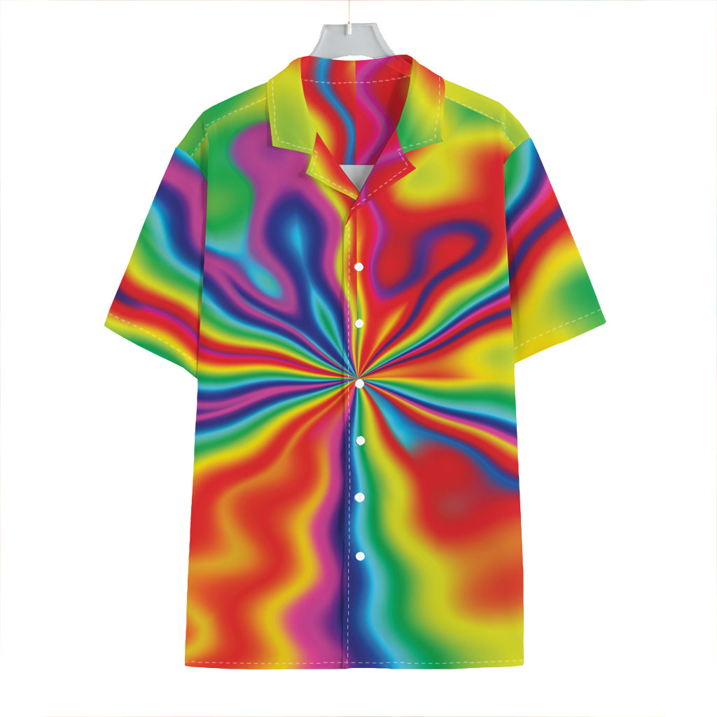 Rainbow Psychedelic Print Hawaiian Shirt