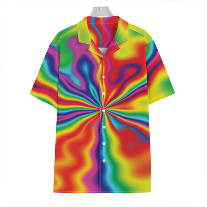 Rainbow Psychedelic Print Hawaiian Shirt
