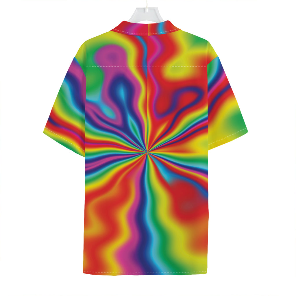Rainbow Psychedelic Print Hawaiian Shirt