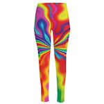 Rainbow Psychedelic Print High-Waisted Pocket Leggings