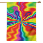 Rainbow Psychedelic Print House Flag