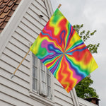 Rainbow Psychedelic Print House Flag