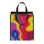 Rainbow Psychedelic Print Insulated Lunch Tote