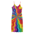 Rainbow Psychedelic Print Jersey Midi Cami Dress