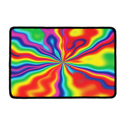 Rainbow Psychedelic Print Kitchen Mat