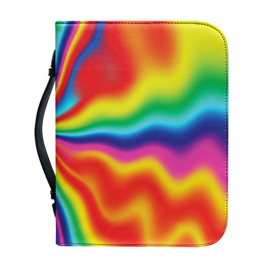 Rainbow Psychedelic Print Leather Bible Cover